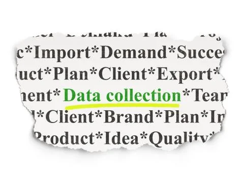 Data concept: Data Collection on Paper background Stock Illustration
