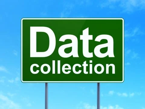 Data concept: Data Collection on road sign background Stock Illustration