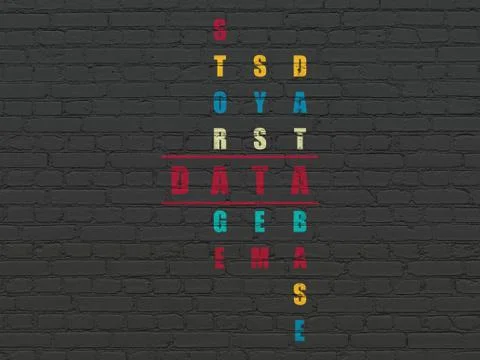 Data concept: Data in Crossword Puzzle 스톡 일러스트