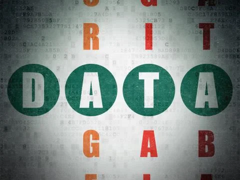 Data concept: Data in Crossword Puzzle 스톡 일러스트