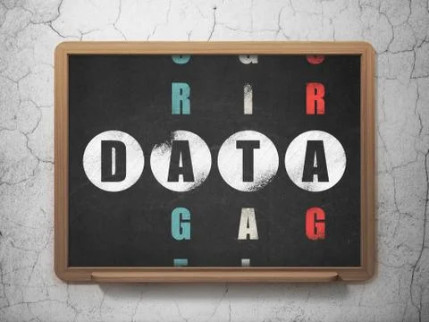 Data concept: Data in Crossword Puzzle 스톡 일러스트