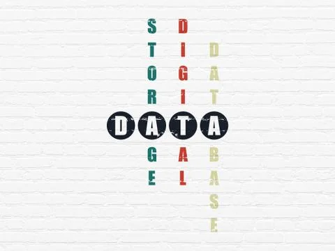 Data concept: Data in Crossword Puzzle 스톡 일러스트