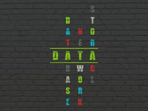 Data concept: Data in Crossword Puzzle Illustrazione stock