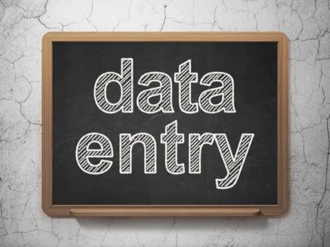 Data concept: Data Entry on chalkboard background 스톡 일러스트