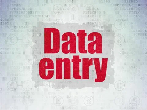 Data concept: Data Entry on Digital Paper background 库存插图