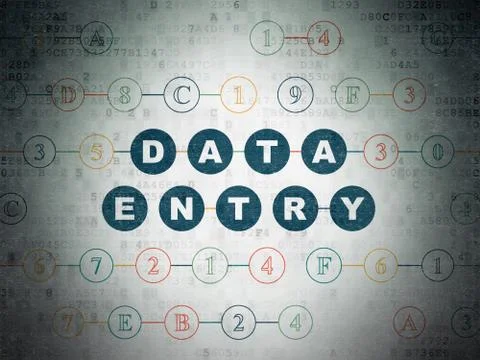 Data concept: Data Entry on Digital Data Paper background 库存插图