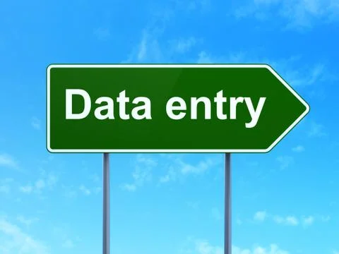 Data concept: Data Entry on road sign background Stock Illustration