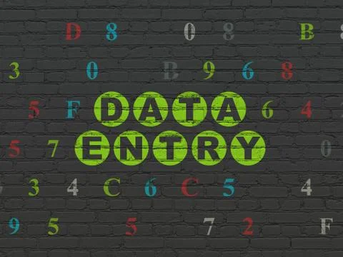 Data concept: Data Entry on wall background Stock Illustration
