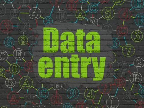 Data concept: Data Entry on wall background 库存插图