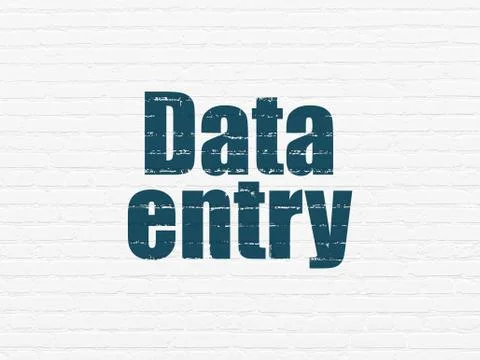 Data concept: Data Entry on wall background Stock Illustration