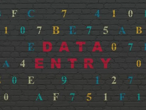 Data concept: Data Entry on wall background Stock Illustration
