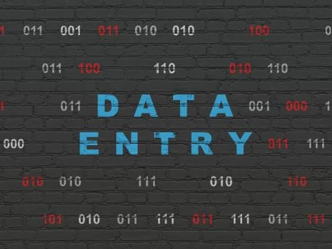 Data concept: Data Entry on wall background Stock Illustration