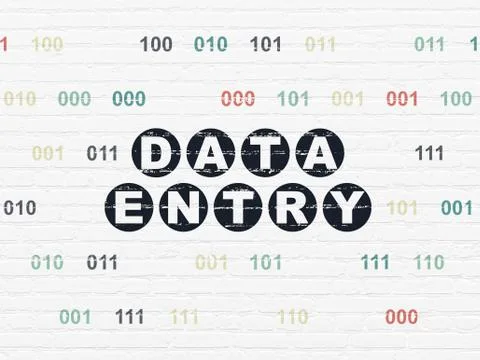 Data concept: Data Entry on wall background Illustrazione stock