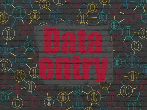 Data concept: Data Entry on wall background Stockillustratie