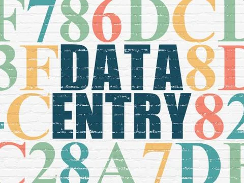 Data concept: Data Entry on wall background Stock Illustration