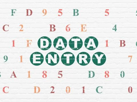 Data concept: Data Entry on wall background Illustrazione stock