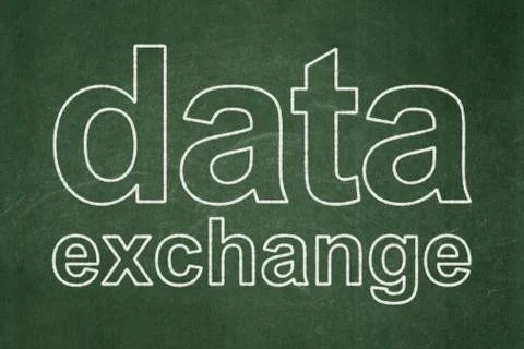 Data concept: Data Exchange on chalkboard background Illustrazione stock