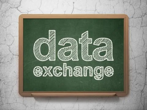Data concept: Data Exchange on chalkboard background Illustrazione stock