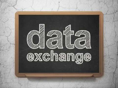 Data concept: Data Exchange on chalkboard background 스톡 일러스트