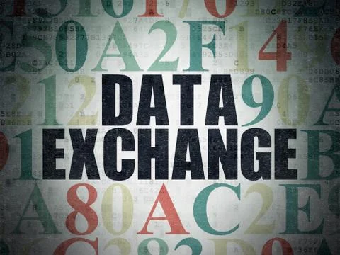 Data concept: Data Exchange on Digital Data Paper background Stock Illustration
