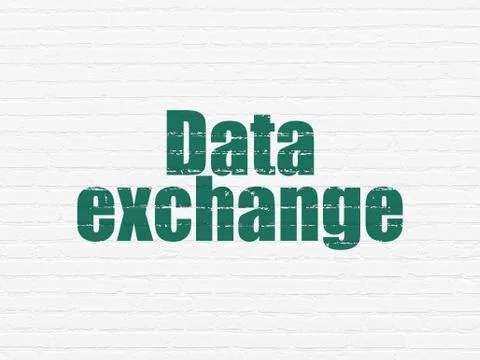 Data concept: Data Exchange on wall background Illustrazione stock