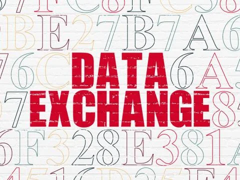 Data concept: Data Exchange on wall background Illustrazione stock