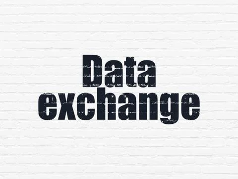 Data concept: Data Exchange on wall background Illustrazione stock