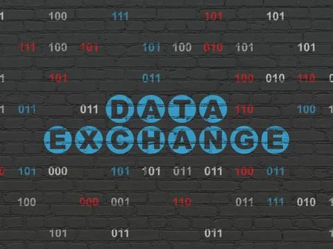 Data concept: Data Exchange on wall background Illustrazione stock