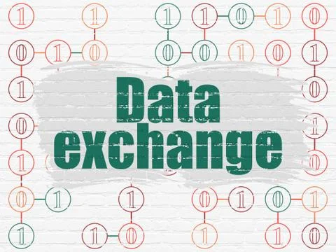 Data concept: Data Exchange on wall background Illustrazione stock
