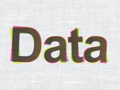 Data concept: Data on fabric texture background 스톡 일러스트