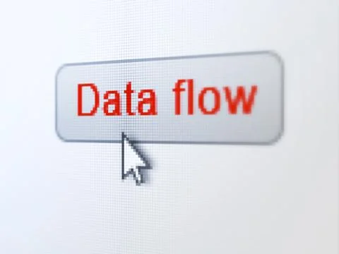 Data concept: Data Flow on digital button background 스톡 일러스트