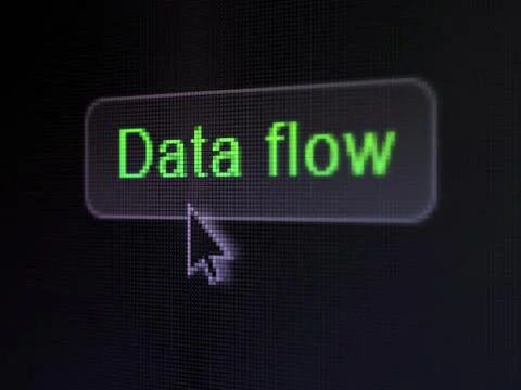Data concept: Data Flow on digital button background Illustrazione stock