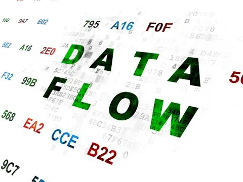 Data concept: Data Flow on Digital background Illustrazione stock