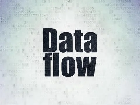 Data concept: Data Flow on Digital Data Paper background Illustrazione stock