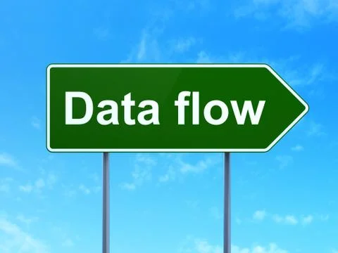 Data concept: Data Flow on road sign background Stock Illustration