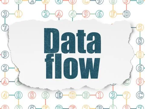 Data concept: Data Flow on Torn Paper background Stock Illustration