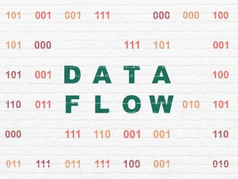 Data concept: Data Flow on wall background Stock Illustration