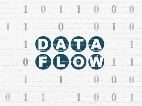Data concept: Data Flow on wall background イラスト素材