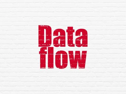 Data concept: Data Flow on wall background Stock Illustration