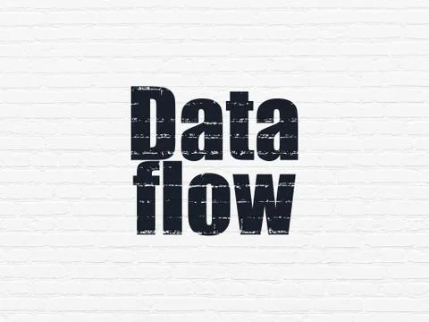 Data concept: Data Flow on wall background Stock Illustration