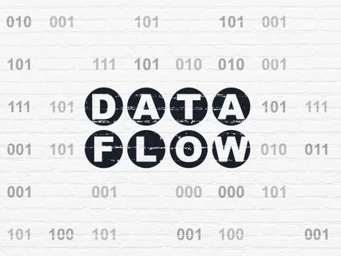 Data concept: Data Flow on wall background イラスト素材