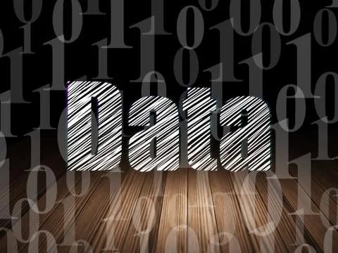 Data concept: Data in grunge dark room イラスト素材