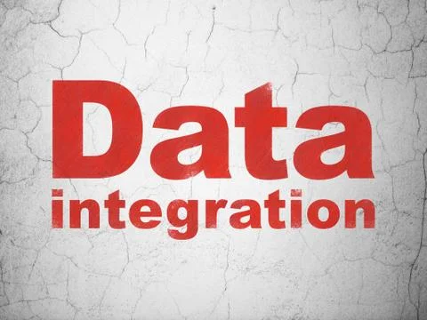 Data concept: Data Integration on wall background Illustrazione stock
