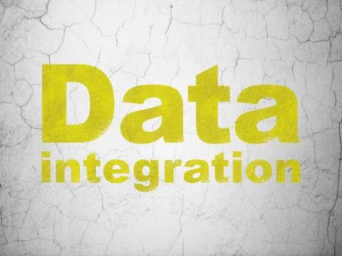 Data concept: Data Integration on wall background Stock Illustration