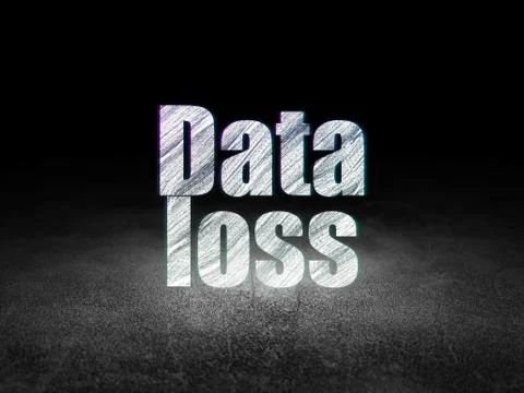 Data concept: Data Loss in grunge dark room イラスト素材