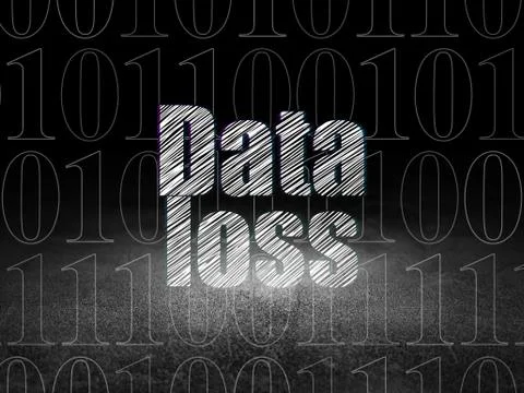 Data concept: Data Loss in grunge dark room イラスト素材