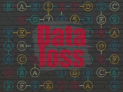 Data concept: Data Loss on wall background 库存插图
