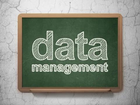 Data concept: Data Management on chalkboard background Illustrazione stock
