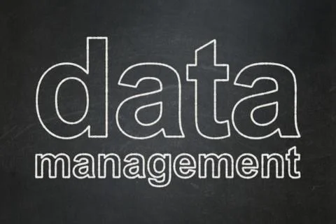 Data concept: Data Management on chalkboard background Stock Illustration