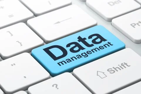 Data concept: Data Management on computer keyboard background 스톡 일러스트